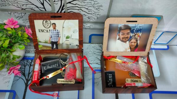 Personalised Gift Hamper packed in a premium wooden box!